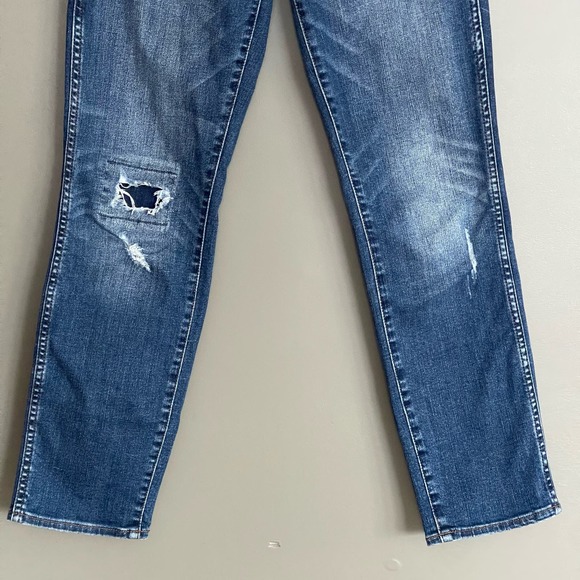 J. Crew Vintage Straight Jeans Medium Wash Blue Size 26 Distressed Comfortable - Picture 5 of 16